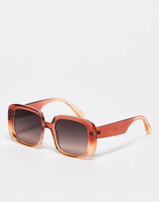 Jeepers Peepers oversized square sunglasses in orange ombre