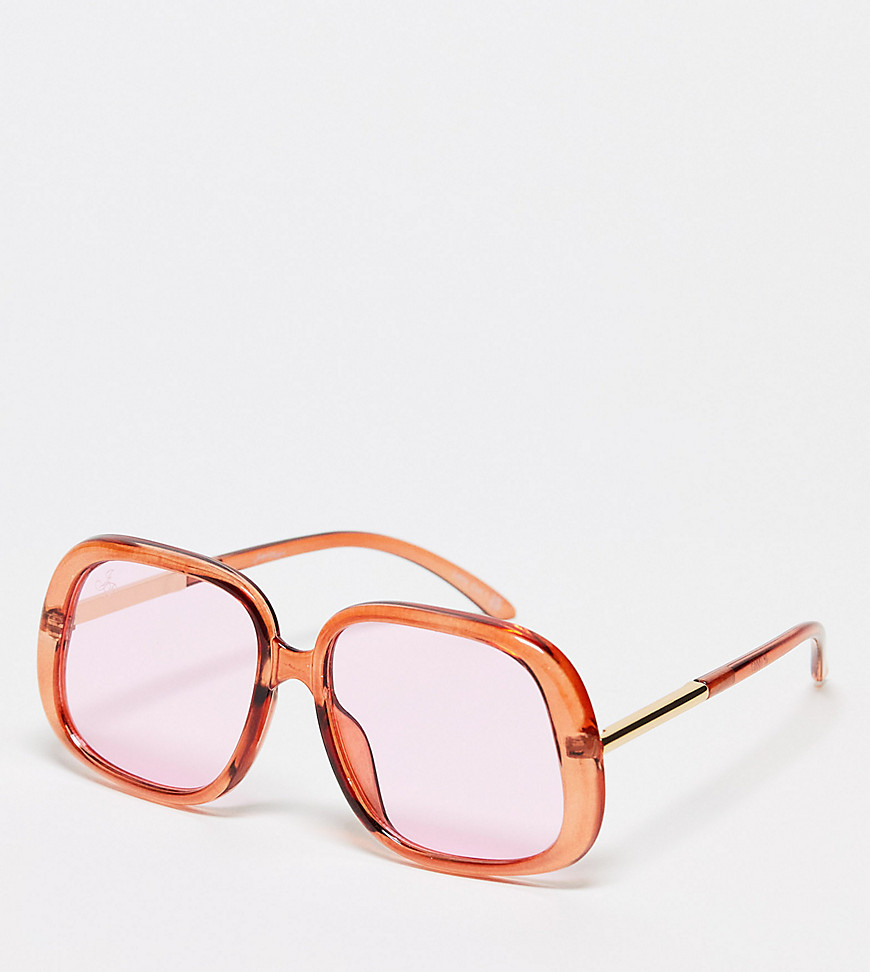 Jeepers Peepers oversized square sunglasses in pink