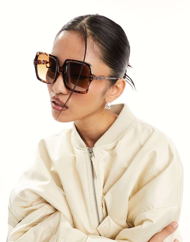 Jeepers Peepers - oversized square sunglasses in tortoiseshell