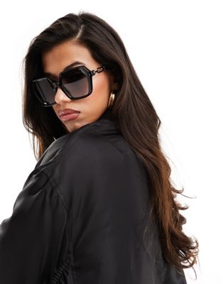 Jeepers Peepers oversized sunglasses in black - ASOS Price Checker