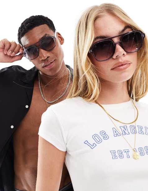 Jeepers Peepers – Pilotensonnenbrille in transparentem Grau - view 1