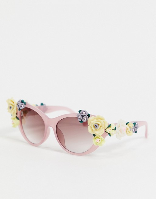 Jeepers peepers pink flower frame sunglasses