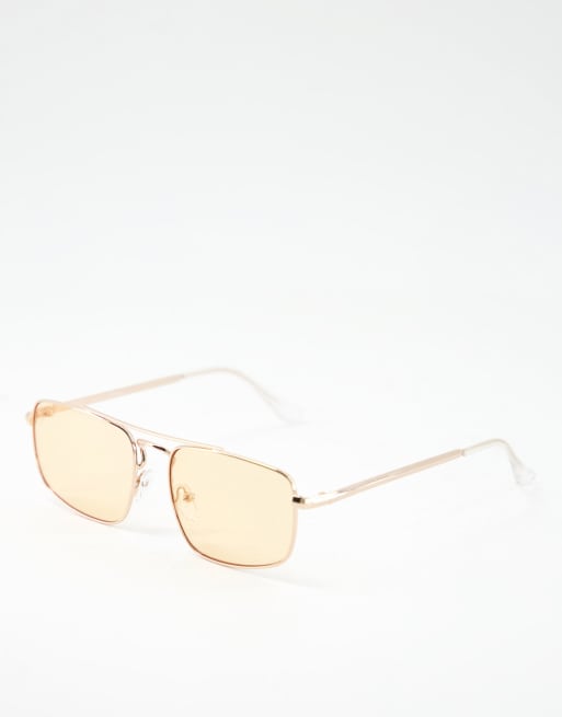 Jeepers Peepers – Pomarańczowe okulary przeciwsłoneczne unisex typu aviator