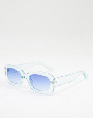 Jeepers Peepers – Rechteckige Unisex-Sonnenbrille in Blau
