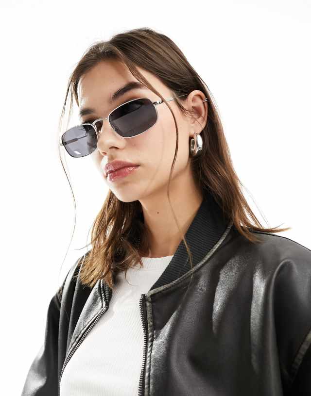 Jeepers Peepers - rectangle metal sunglasses in silver