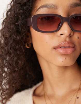 Jeepers Peepers Rectangle Sunglasses In Purple