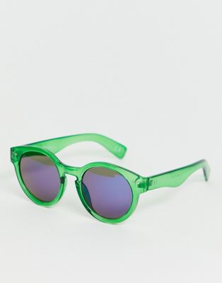 Jeepers Peepers - Retro zonnebril met groen getind montuur