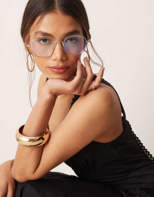 Jeepers Peepers - Ronde metalen bril met ongekleurde brillenglazen in zilver
