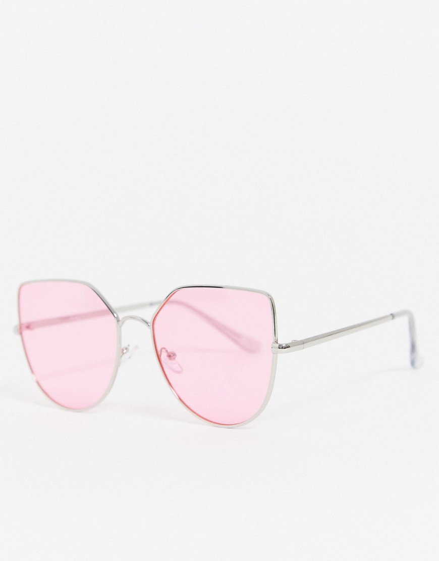 Jeepers Peepers – Rosa solglasögon i cat eye-modell