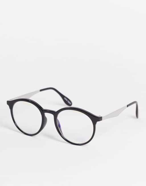 Jeepers Peepers round blue light glasses in black | ASOS