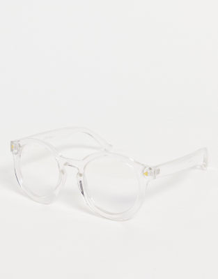 Jeepers Peepers round frame blue light glasses in clear