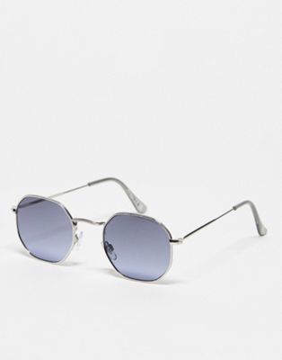 Jeepers Peepers round hex sunglasses in silver - ASOS Price Checker