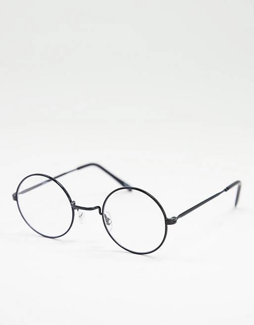 asos.com | Jeepers Peepers round lens clear glasses in black
