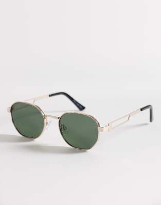 Jeepers Peepers Round Metal Sunglasses In Gold