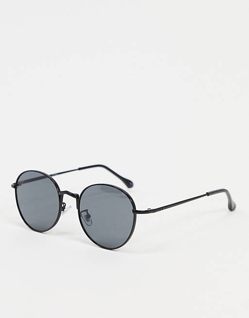 Jeepers Peepers round sunglasses in black | ASOS