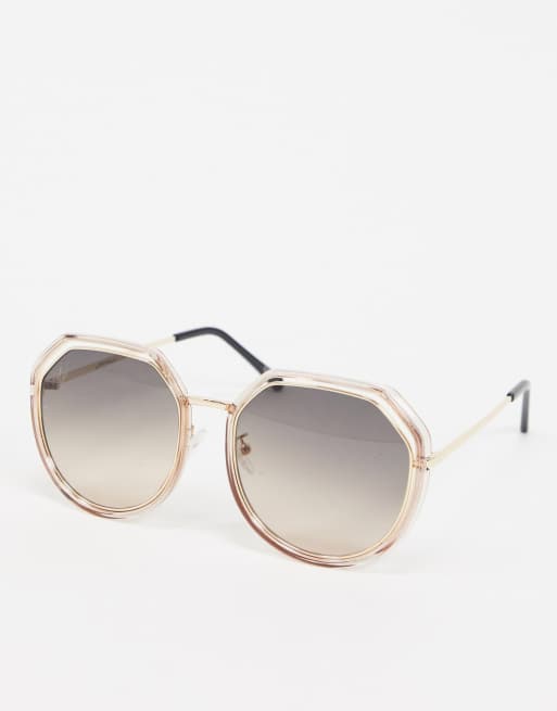 Jeepers Peepers round sunglasses in gold ASOS