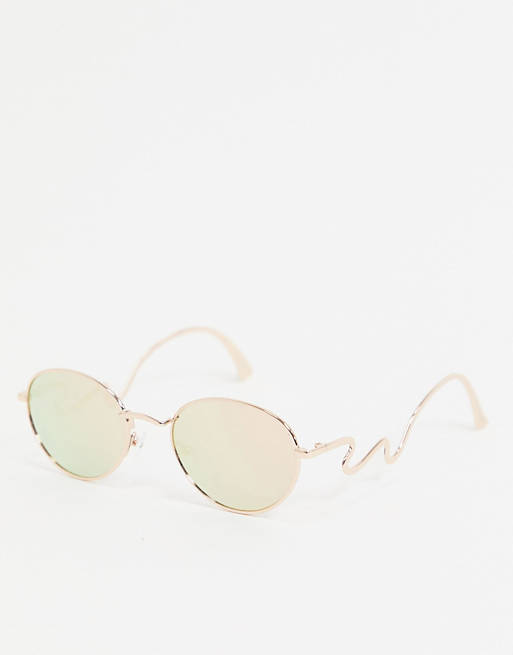 Sunglasses Jeepers Peepers round sunglasses in gold 