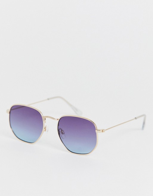 Jeepers Peepers round sunglasses with blue lens