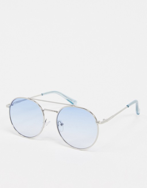 Jeepers peepers round sunglasses with blue lens