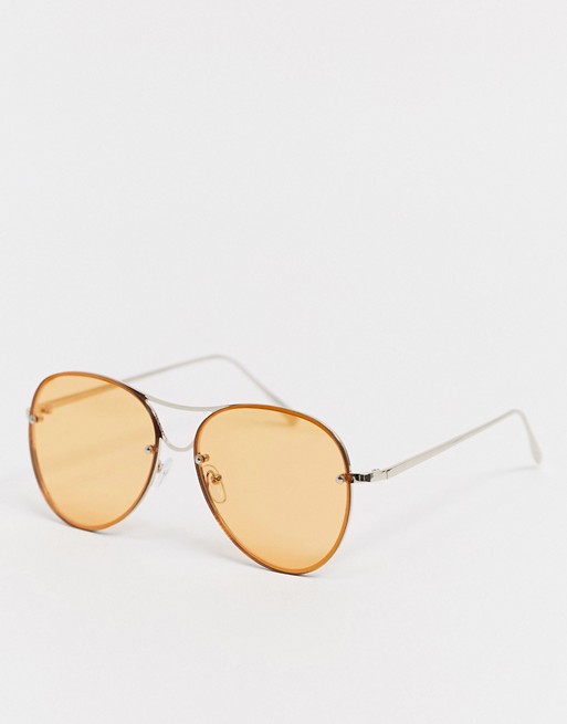 Jeepers Peepers round sunglasses with orange lens