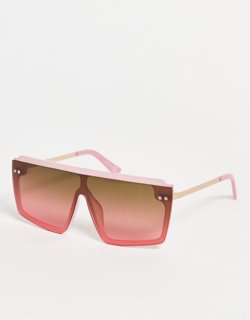 Jeepers Peepers – Różowe cieniowane okulary przeciwsłoneczne typu visor