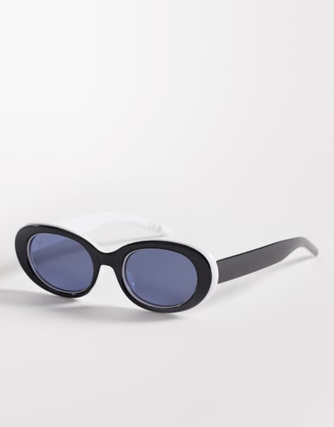 Jeepers Peepers – Runde Brille mit klobigem Rahmen im 90er-Jahre-Stil in Schwarz-Weiß - view 1