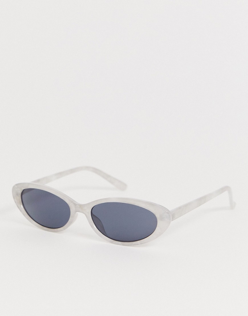 Jeepers Peepers - runde retrosolbriller i hvid