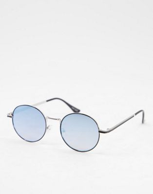 Jeepers Peepers – Runde Unisex-Sonnenbrille in Silber