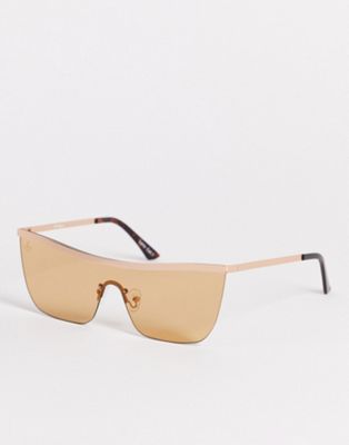 Jeepers Peepers shield sunglasses in gold