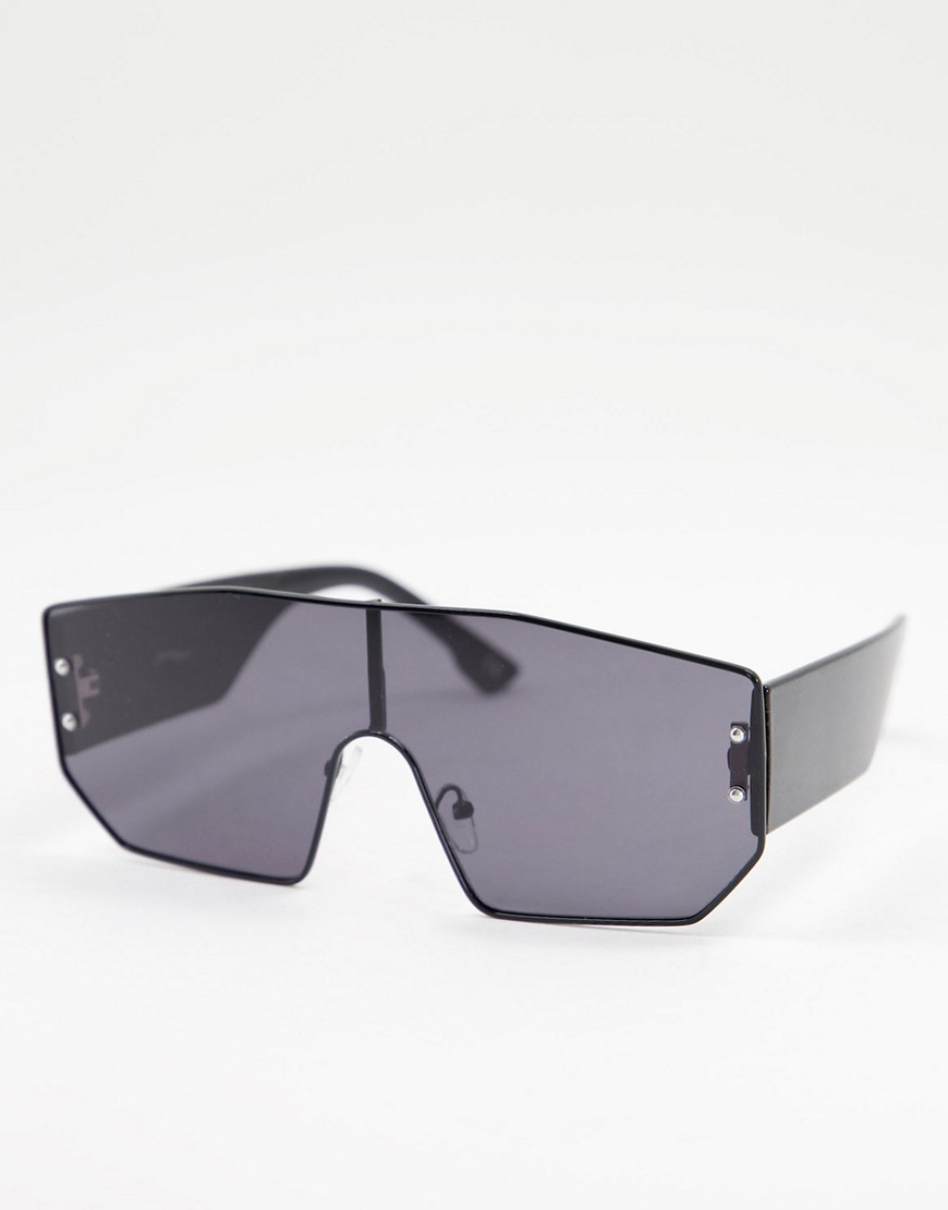 Jeepers Peepers - Shield zonnebril met zwarte rookglazen