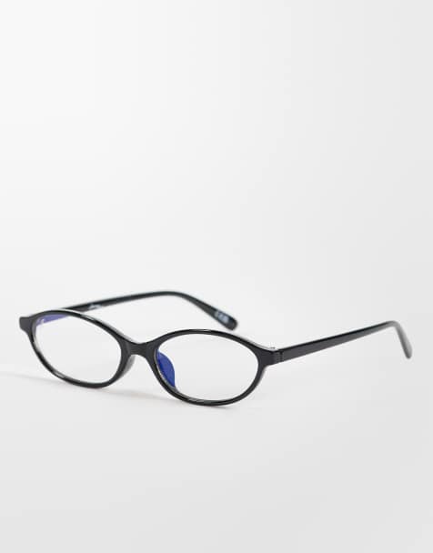 Jeepers Peepers skinny bril met doorzichtige glazen in zwart - view 1