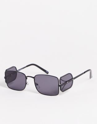 Jeepers Peepers Jeepers Peepers slim square sunglasses with side lens in black