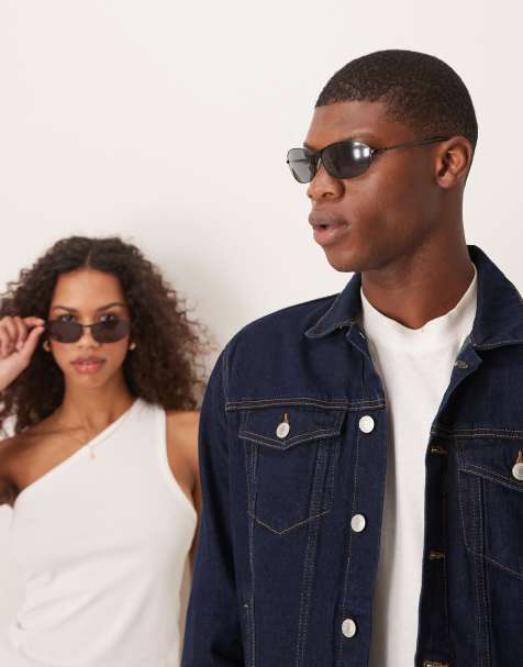 Jeepers Peepers – Sonnenbrille aus Metall in Schwarz mit Wickeldesign - view 1