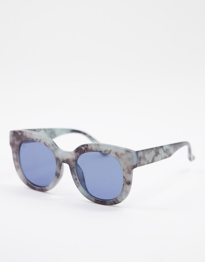 Jeepers Peepers – Sonnenbrille mit breitem Rahmen in Schildpattoptik-Grau
