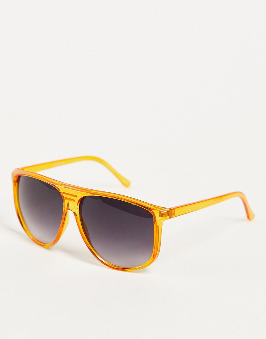 Jeepers Peepers – Sonnenbrille mit Rahmen in sandigem Orange-Braun