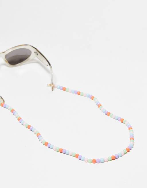 Jeepers Peepers – Sonnenbrillenkette mit Perlen in mehreren Bonbonfarben