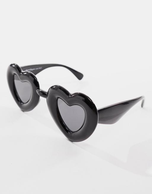 Jeepers Peepers - Sorte solbriller med hjerteform, 3 af 4