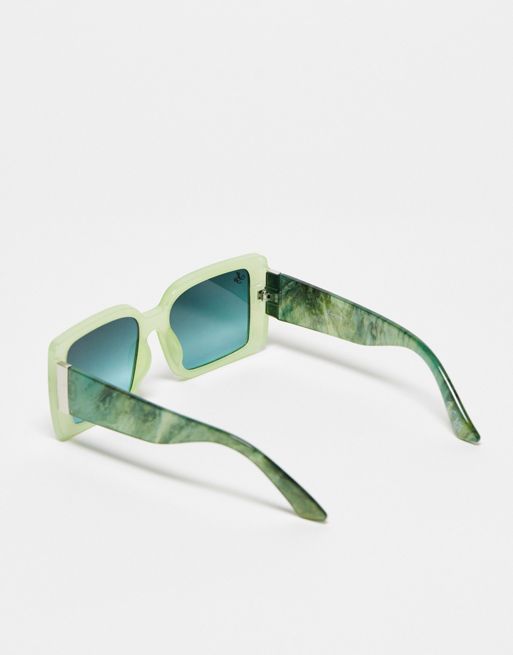 Jeepers Peepers Green Marble Arm Sunglasses