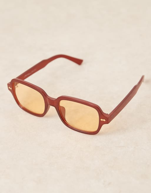 Jeepers Peepers square sunglasses in orange, 3 of 3