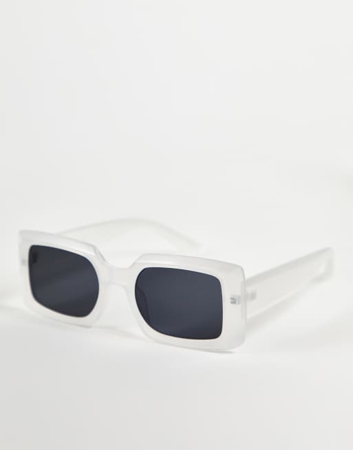 Jeepers Peepers square sunglasses with frosted transparent frames