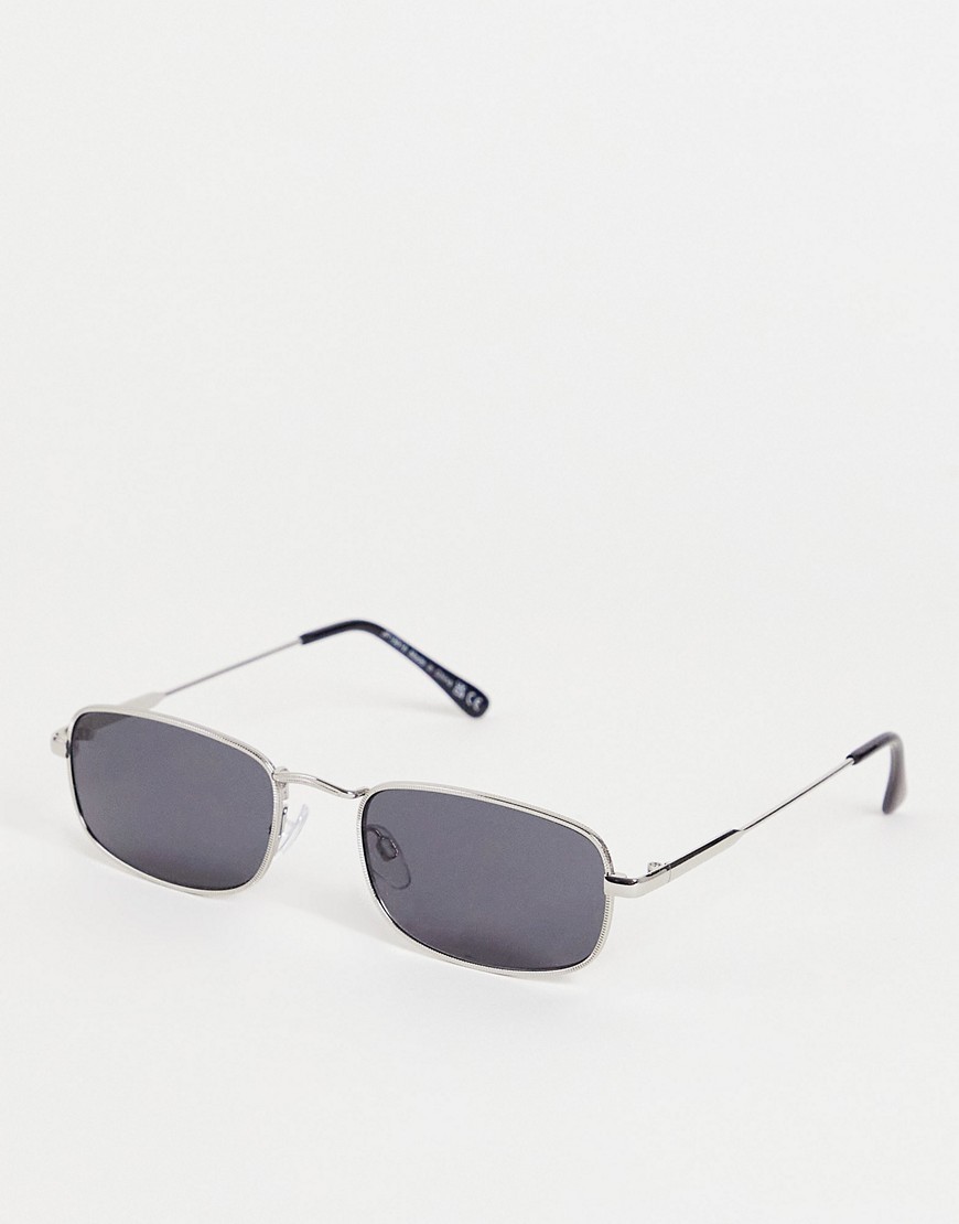 Jeepers Peepers Square Sunglasses With Silver Frames And Navy Lens