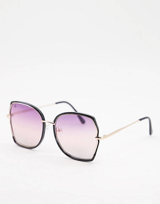 Jeepers Peepers unisex oversized square sunglasses in gold