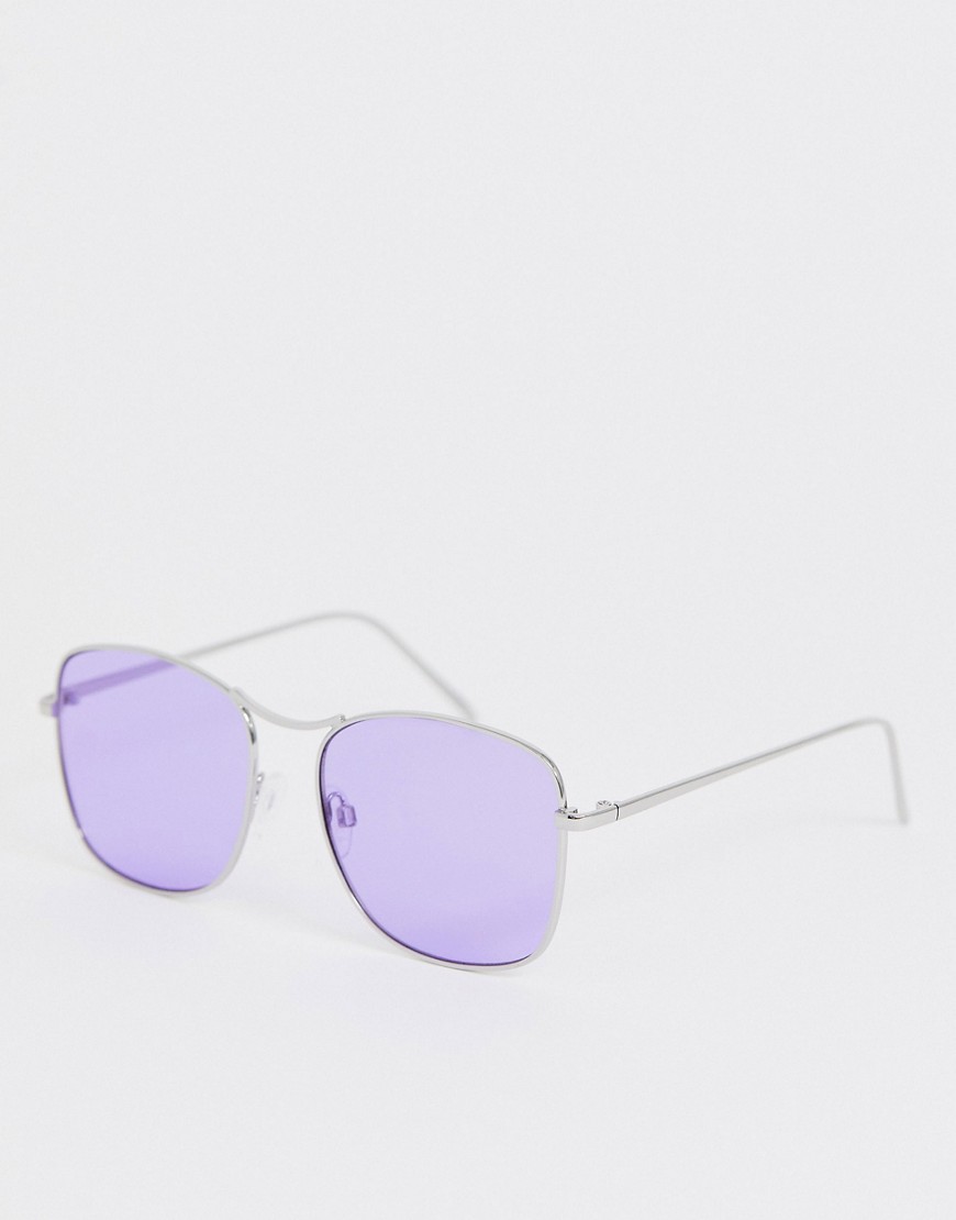 Jeepers Peepers - Vierkante zonnebril met paarse glazen