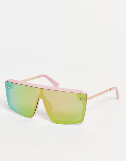 Jeepers Peepers – Visor-Sonnenbrille in verspiegeltem Rosa