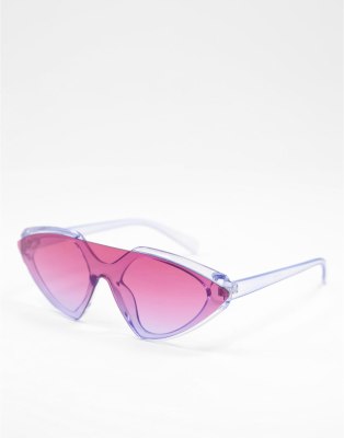 Jeepers Peepers Jeepers Peepers visor sunglasses in blue with pink lens