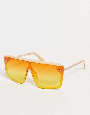 Jeepers Peepers visor sunglasses in orange ombre