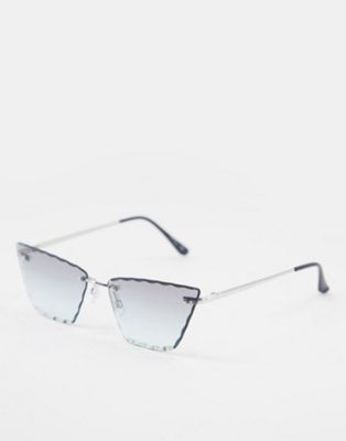 Jeepers Peepers womens cat eye sunglasses in grey - ASOS Price Checker
