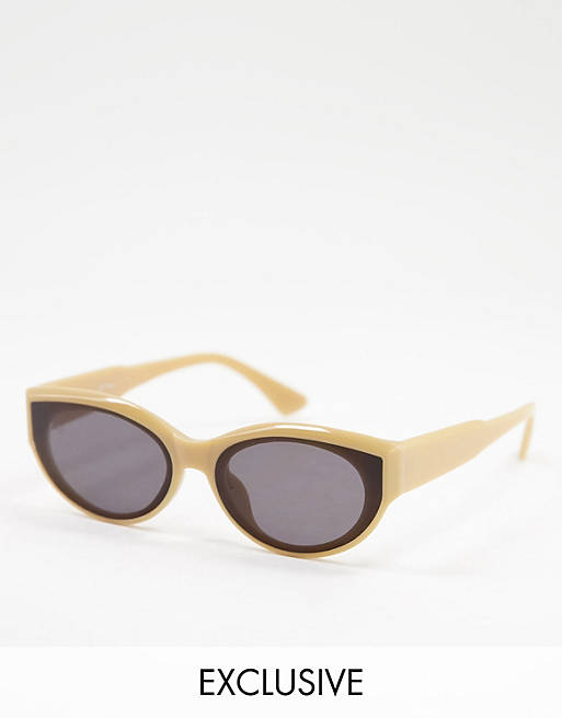 Jeepers Peepers womens cat eye sunglasses in matte brown - exclusive to ASOS