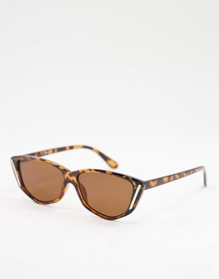 Jeepers Peepers womens cat eye sunglasses in tort | ASOS