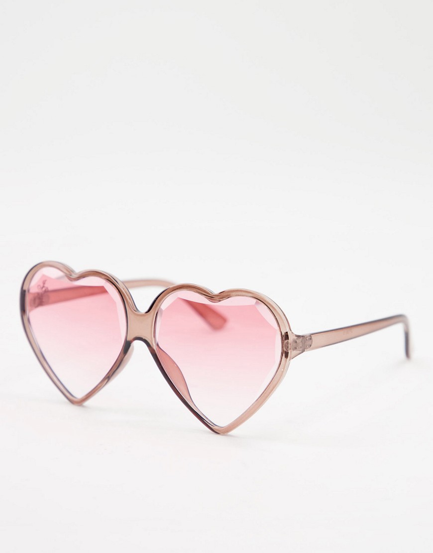 Jeepers Peepers women's heart frame sunglasses in pink